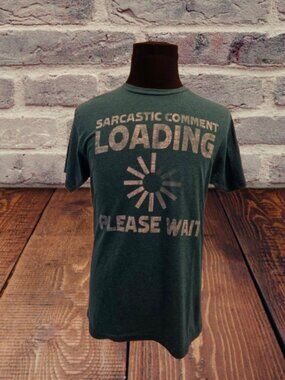 HYBRID SARCASTIC COMMENT LOADING * PLEASE WAIT MEN'S SOFT T-SHIRT - SIZE MEDIUM